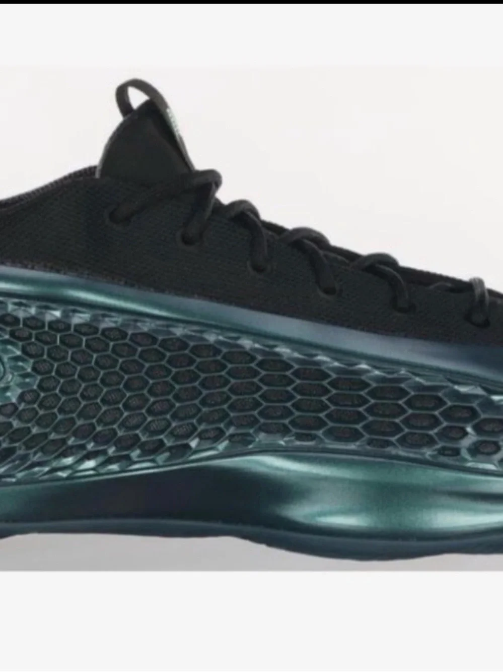adidas Men's Black Sneaker with Iridescent Teal Accent